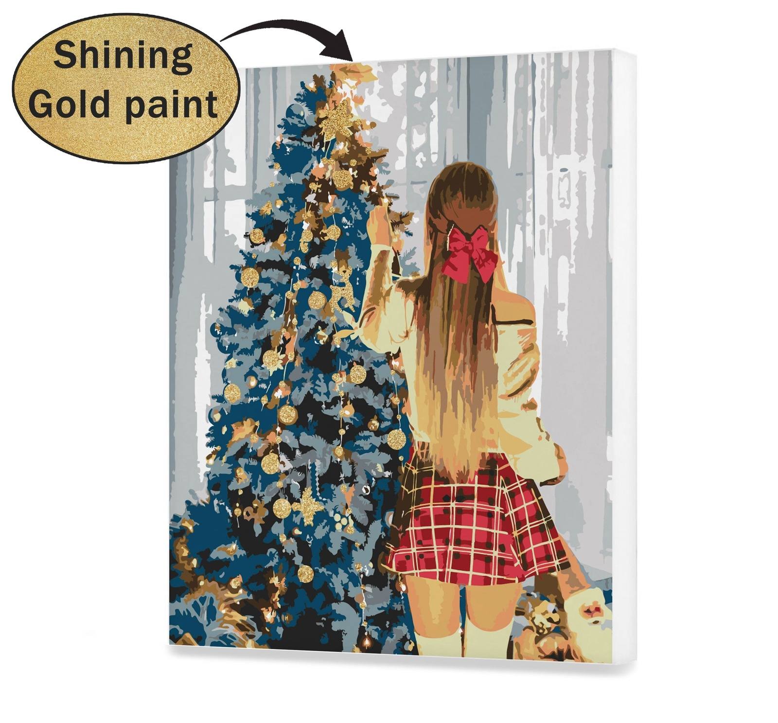 Dívka a vánoční stromek (CH0643)