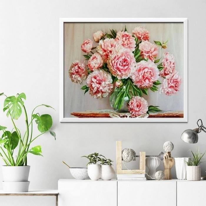 Mosaik - Stilleben Blumenstrauß - 40X50cm