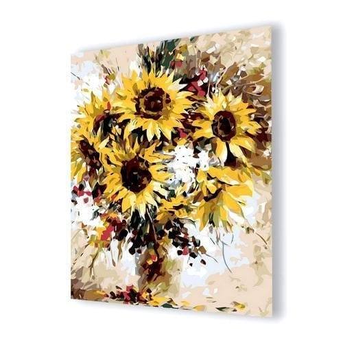 Mozaika - Váza se slunečnicemi - 40x50cm
