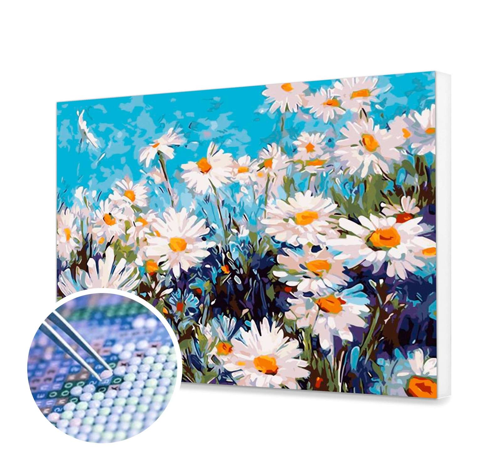 Mozaika - Květy heřmánku - 40x50cm